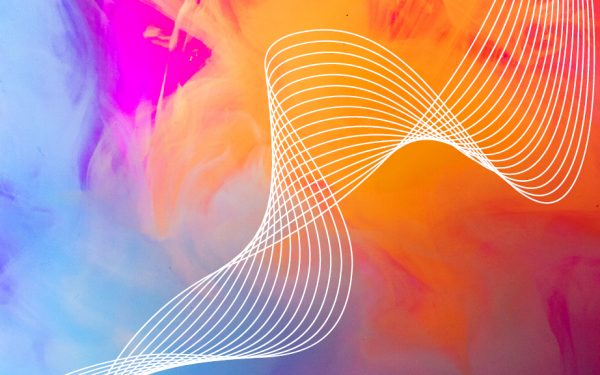 Abstract design with blue, purple, pink, orange